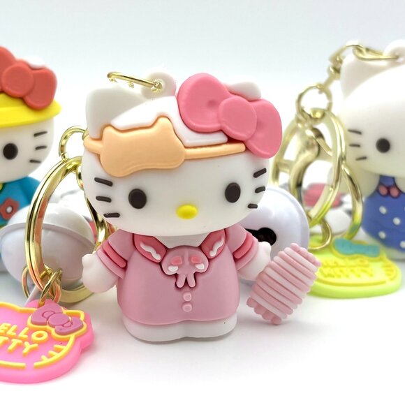 3 Styles Kawaii Sanrio Figural Hello Kitty Bag Charm Keychain Lobster Clasp New - Picture 1 of 8